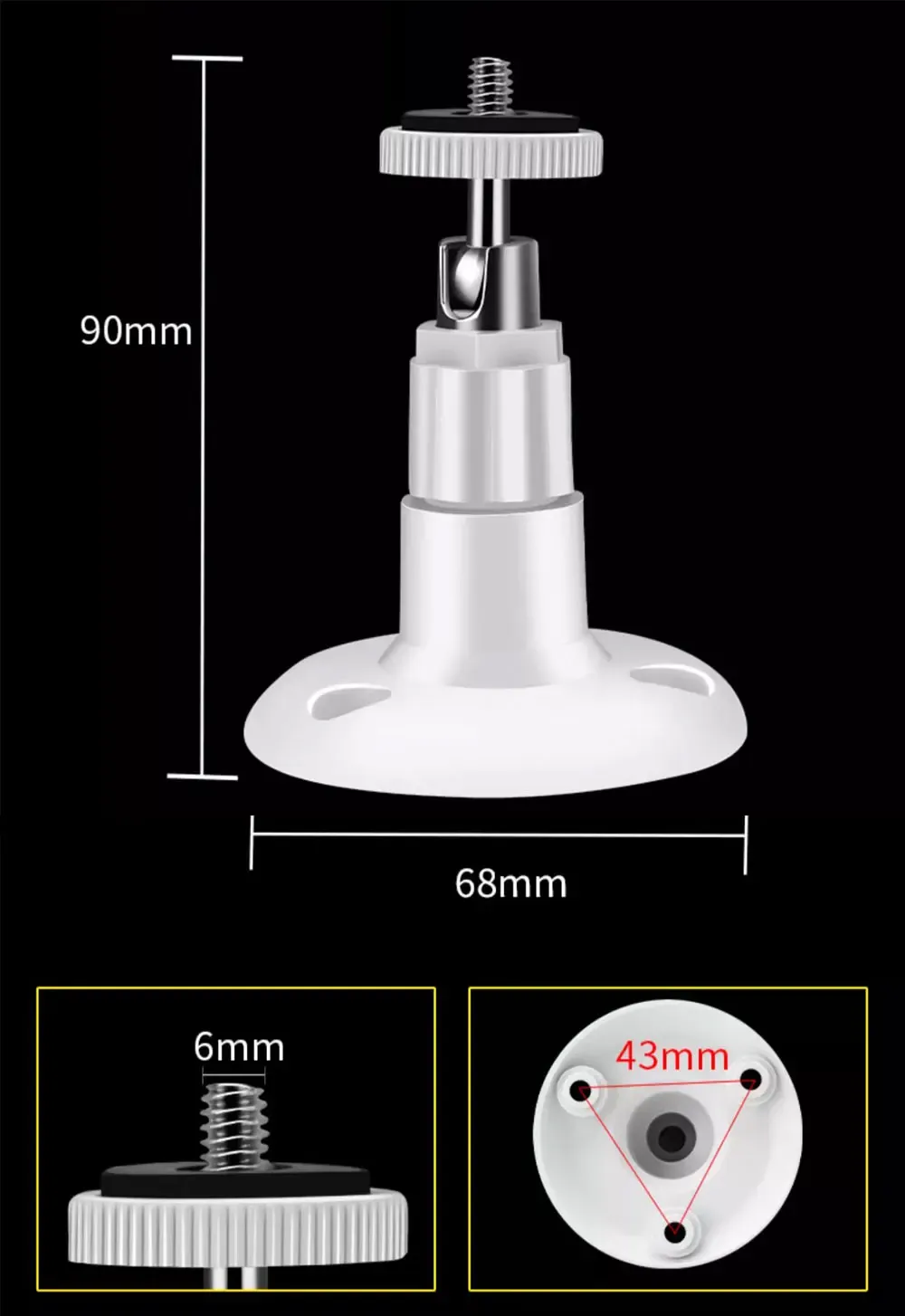 Support mural/plafond réglable pour caméra de sécurité Arlo ou Arlo Pro, mini caméra WiFi HD 6