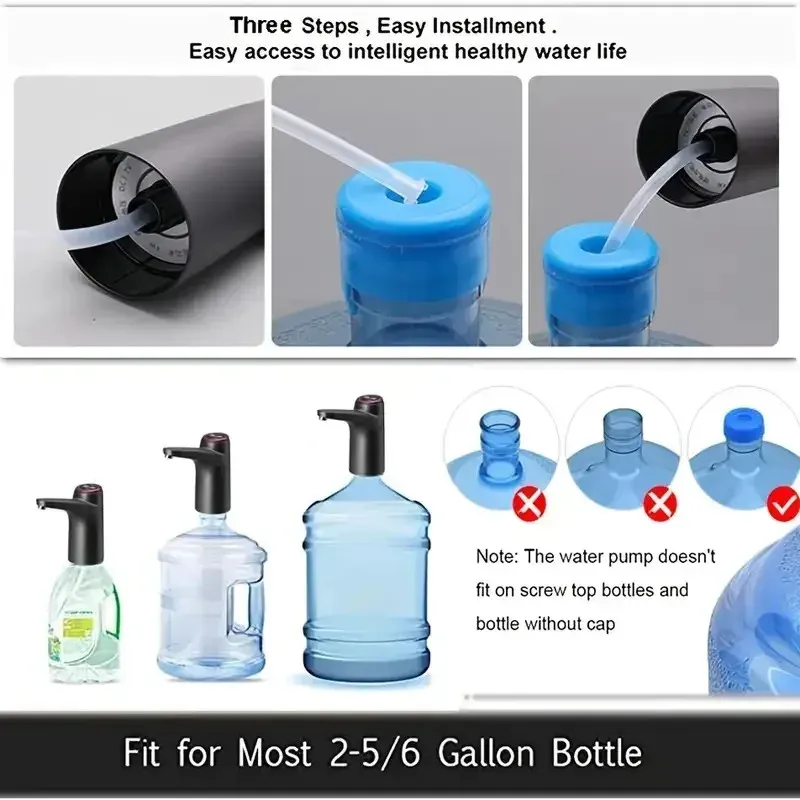 Distributeur d'eau portable 5 gallons avec pompe électrique automatique et chargement USB, idéal pour la maison, le bureau et l'extérieur 5