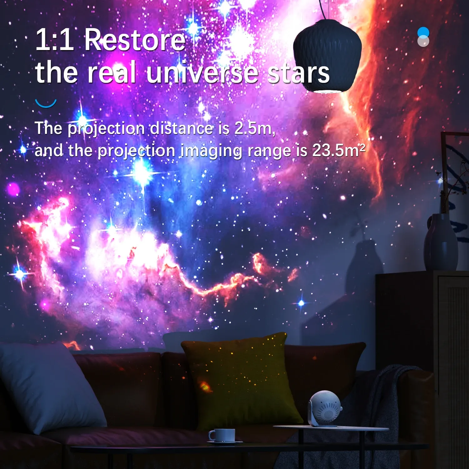 Projecteur d'étoiles Galaxy HD à disque Lmage amélioré, veilleuse planétarium avec télécommande et fonction Bluetooth pour chambre 6