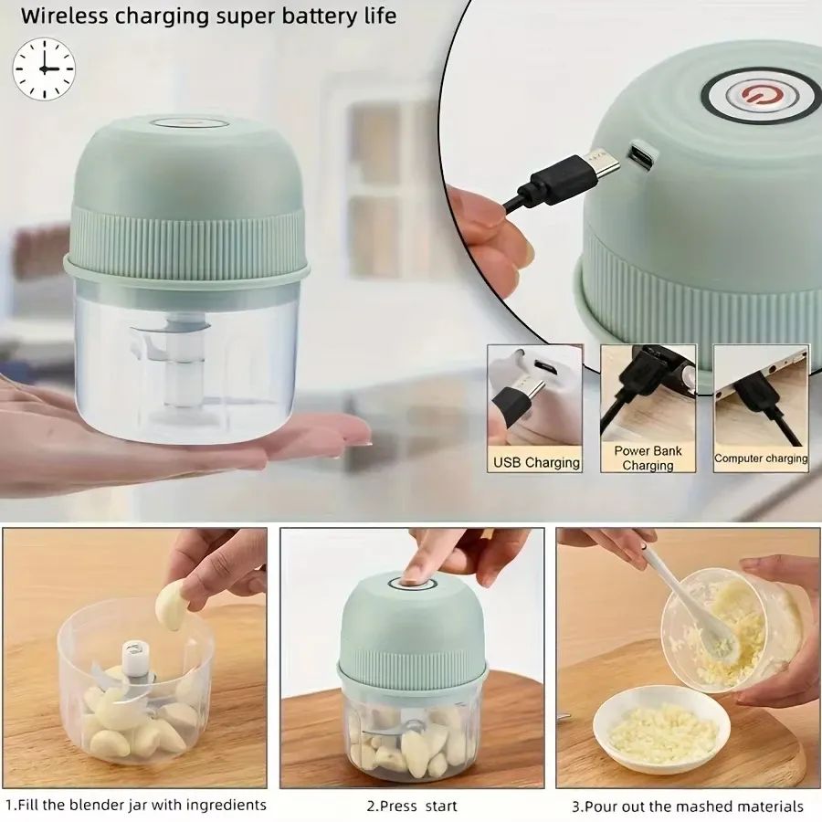 Hachoir électrique 260 ml pour ail et oignon à démarrage par simple pression 4