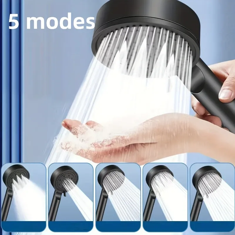 Pommeau de douche à main 5 modes, haute pression et économie d'eau