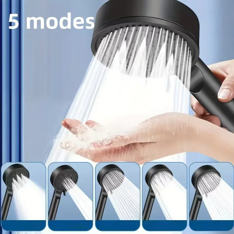 Pommeau de douche à main 5 modes, haute pression et économie d'eau 7