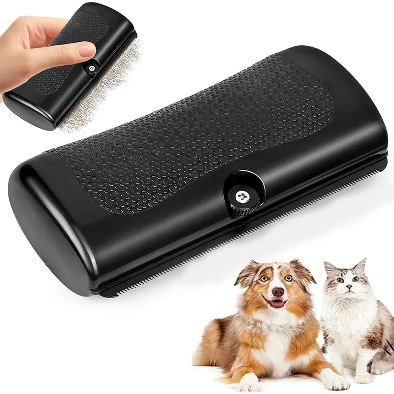 Brosse professionnelle multifonctionnelle ergonomique pour animaux de compagnie, outil de démêlage et de retrait des poils 2