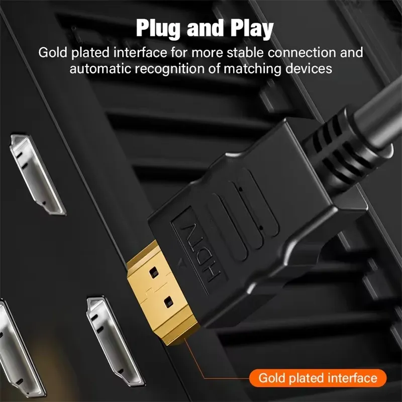 Câble adaptateur HDMI vers DVI 1080p, bidirectionnel, compatible PC, TV, box, PS4, lecteur DVD et vidéoprojecteur 3