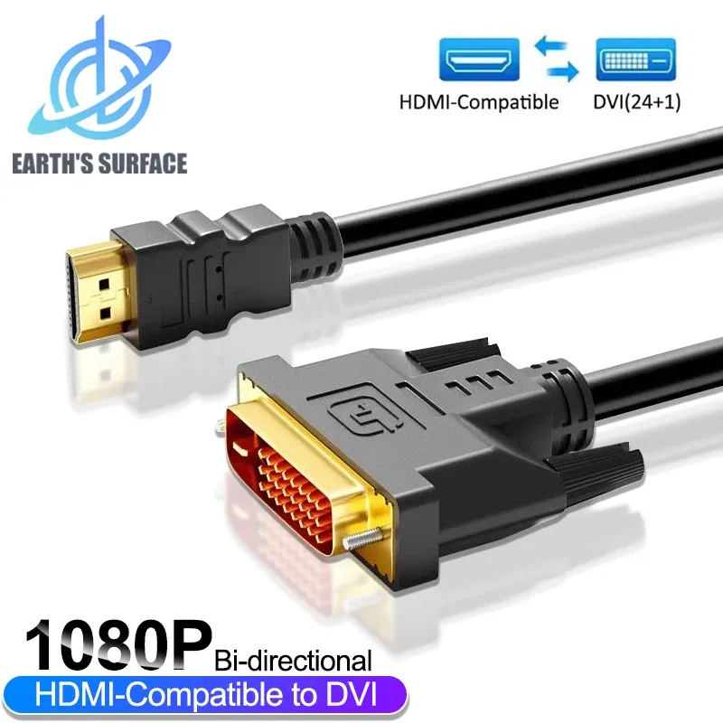 Câble adaptateur HDMI vers DVI 1080p, bidirectionnel, compatible PC, TV, box, PS4, lecteur DVD et vidéoprojecteur 7