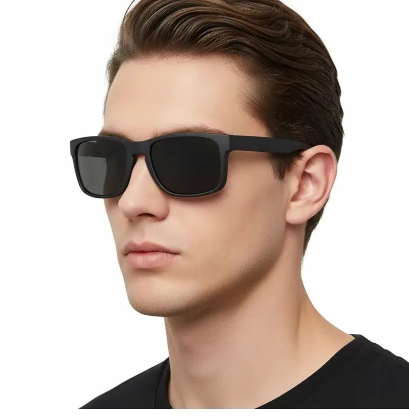 Lunettes de soleil carrées vintage noires, vue principale