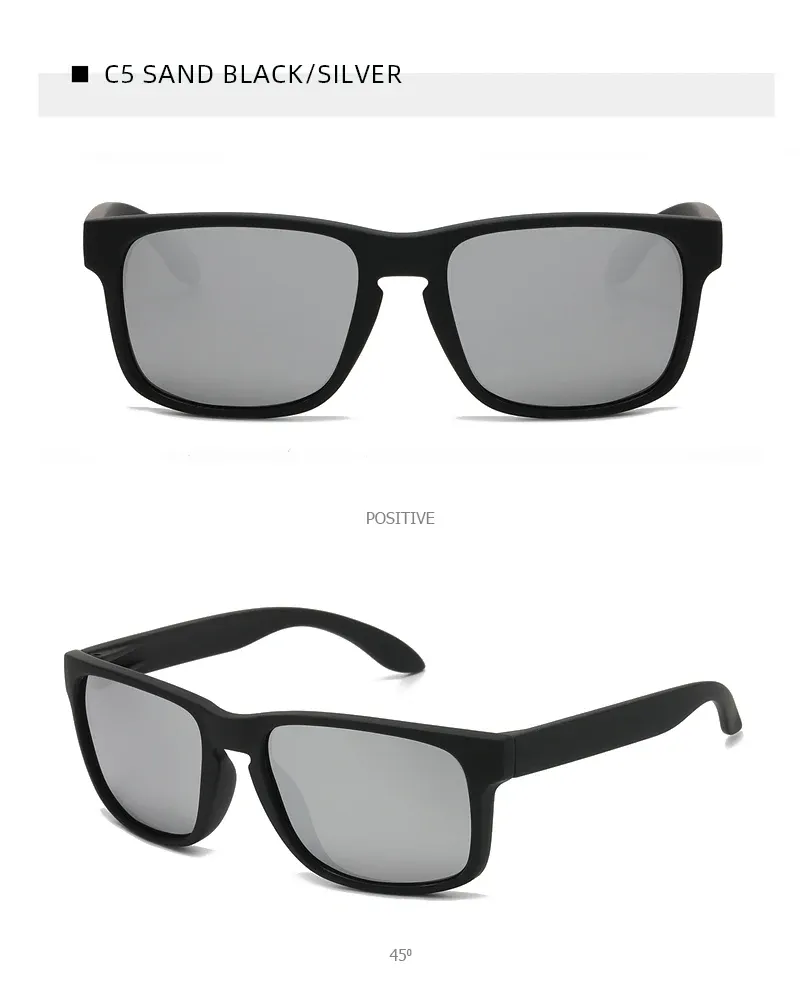 Lunettes de soleil carrées noires, vue finale