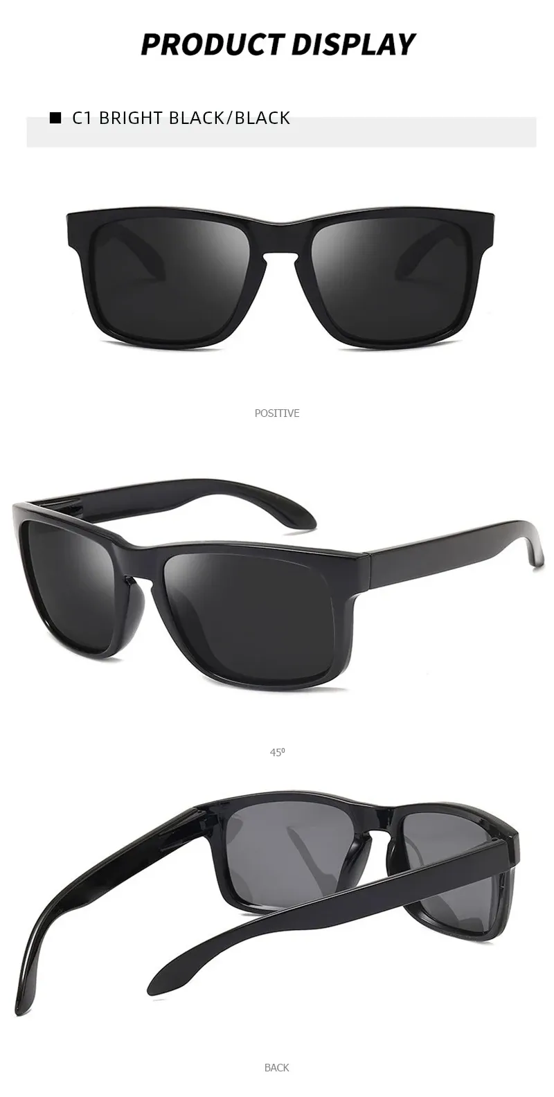 Lunettes de soleil carrées au style unisexe