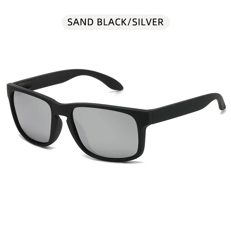 Lunettes de soleil carrées polarisées unisexes, style vintage, monture noire en plastique, protection UV400, idéales pour les sports de plein air 14