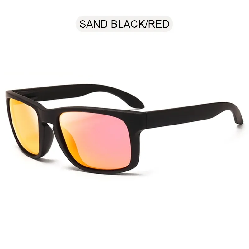 Lunettes de soleil carrées polarisées unisexes, style vintage, monture noire en plastique, protection UV400, idéales pour les sports de plein air 8