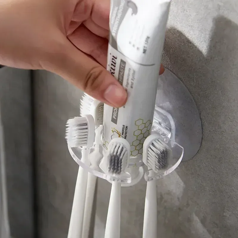 Porte-brosse à dents auto-adhésif avec support de rangement pour rasoir 2