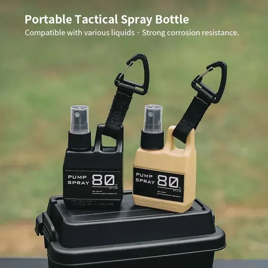 Flacon vaporisateur rechargeable avec mousqueton, pompe portable pour le camping et les voyages - Image 1