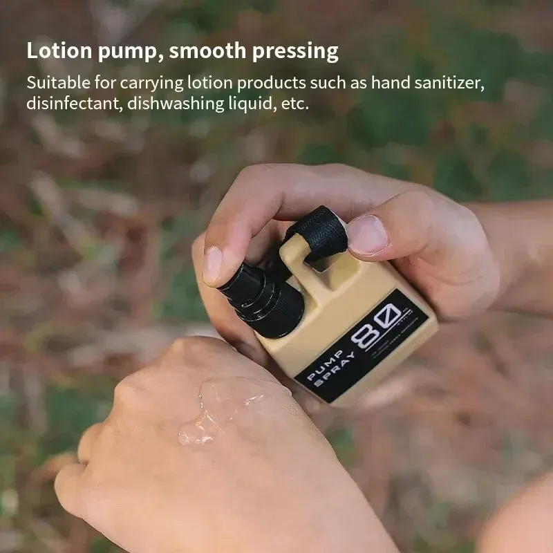 Flacon vaporisateur rechargeable avec mousqueton, pompe portable pour le camping et les voyages 5
