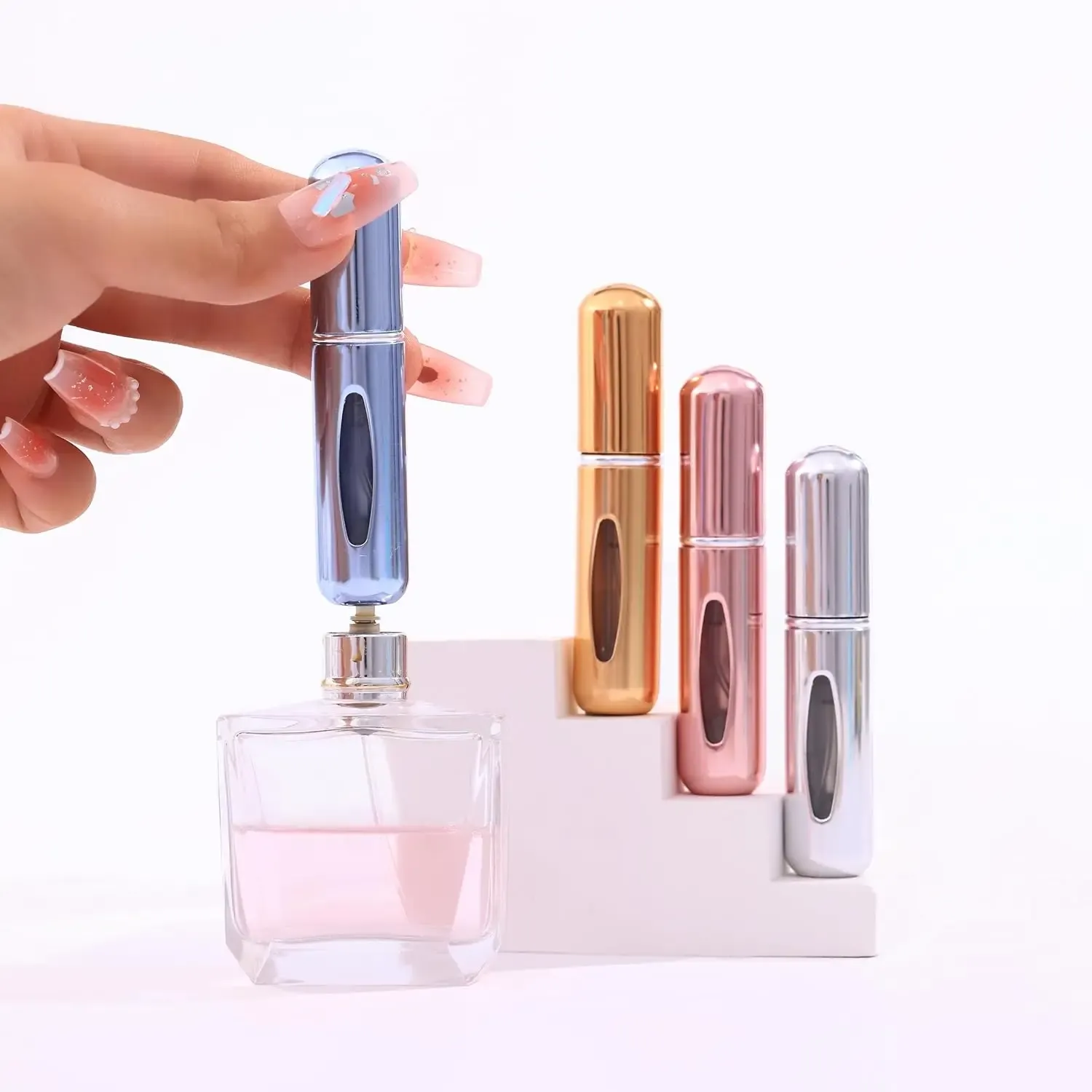 5 pièces Flacons vaporisateurs rechargeables 5 ml, mini flacons de voyage vides pour parfum 3