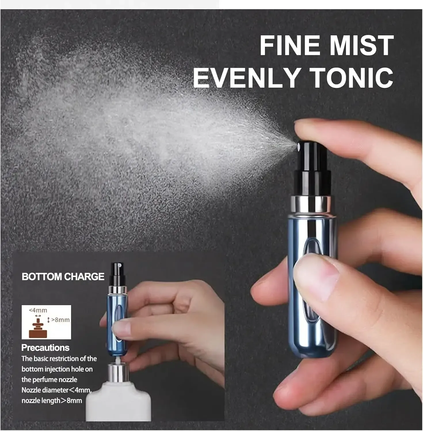 Flacon vaporisateur de voyage, mise en scène