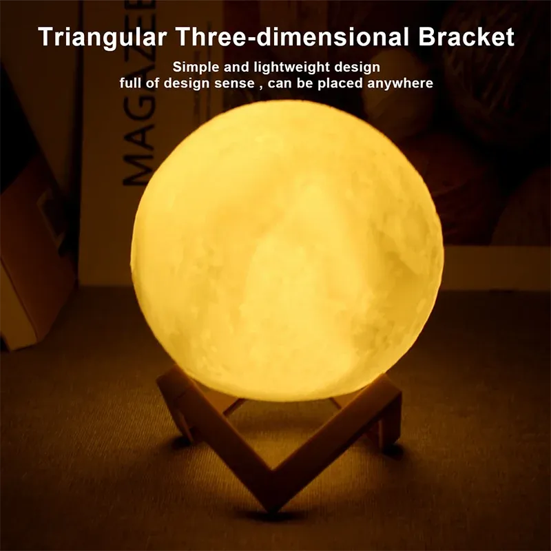 Veilleuse Lune LED, design lunaire