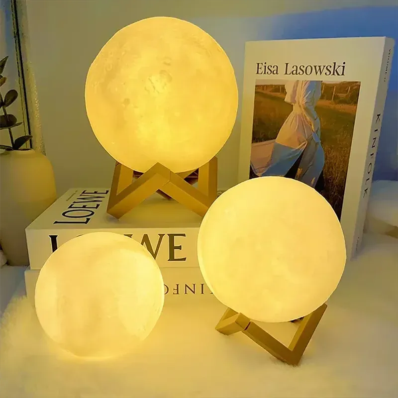Veilleuse Lune LED, mise en scène