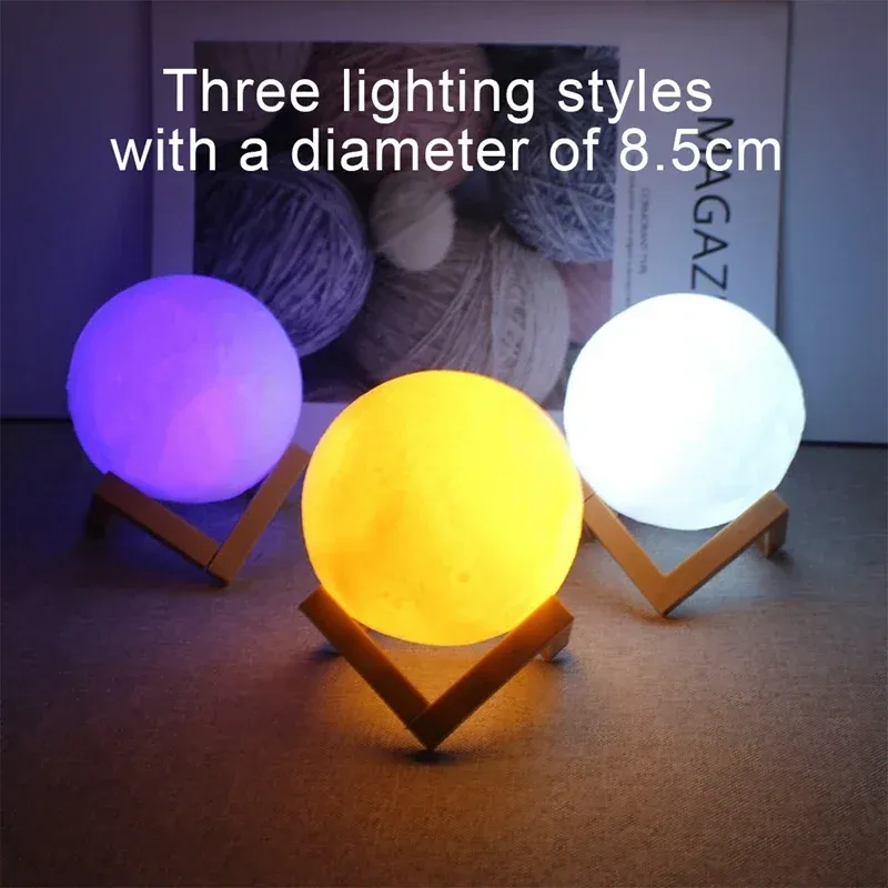 Veilleuse Lune LED, vue de détail