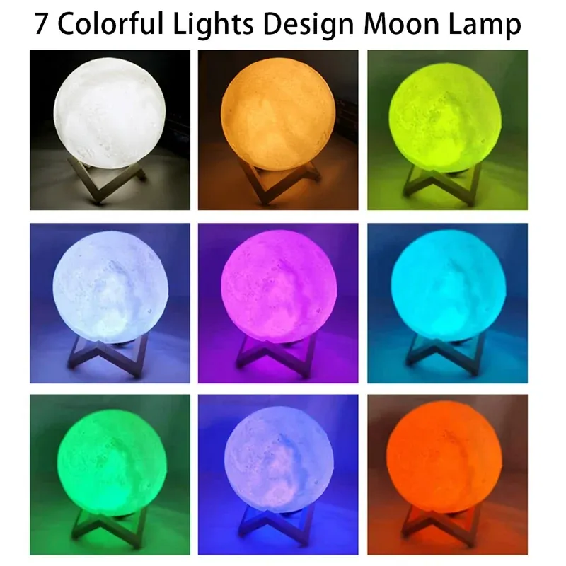 Veilleuse Lune LED, finition soignée
