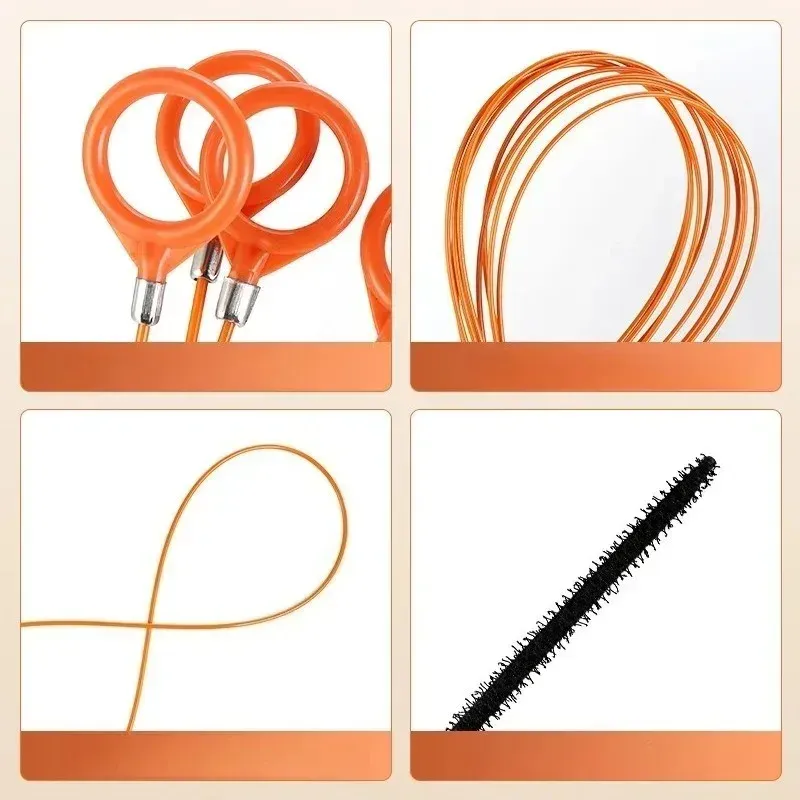 Outil flexible de nettoyage de drains (lot de 3) pour éliminer cheveux et débris dans lavabos, éviers, baignoires et siphons de douche 4