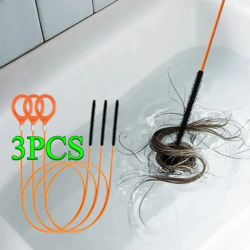 Outil de nettoyage de drain flexible, mise en situation