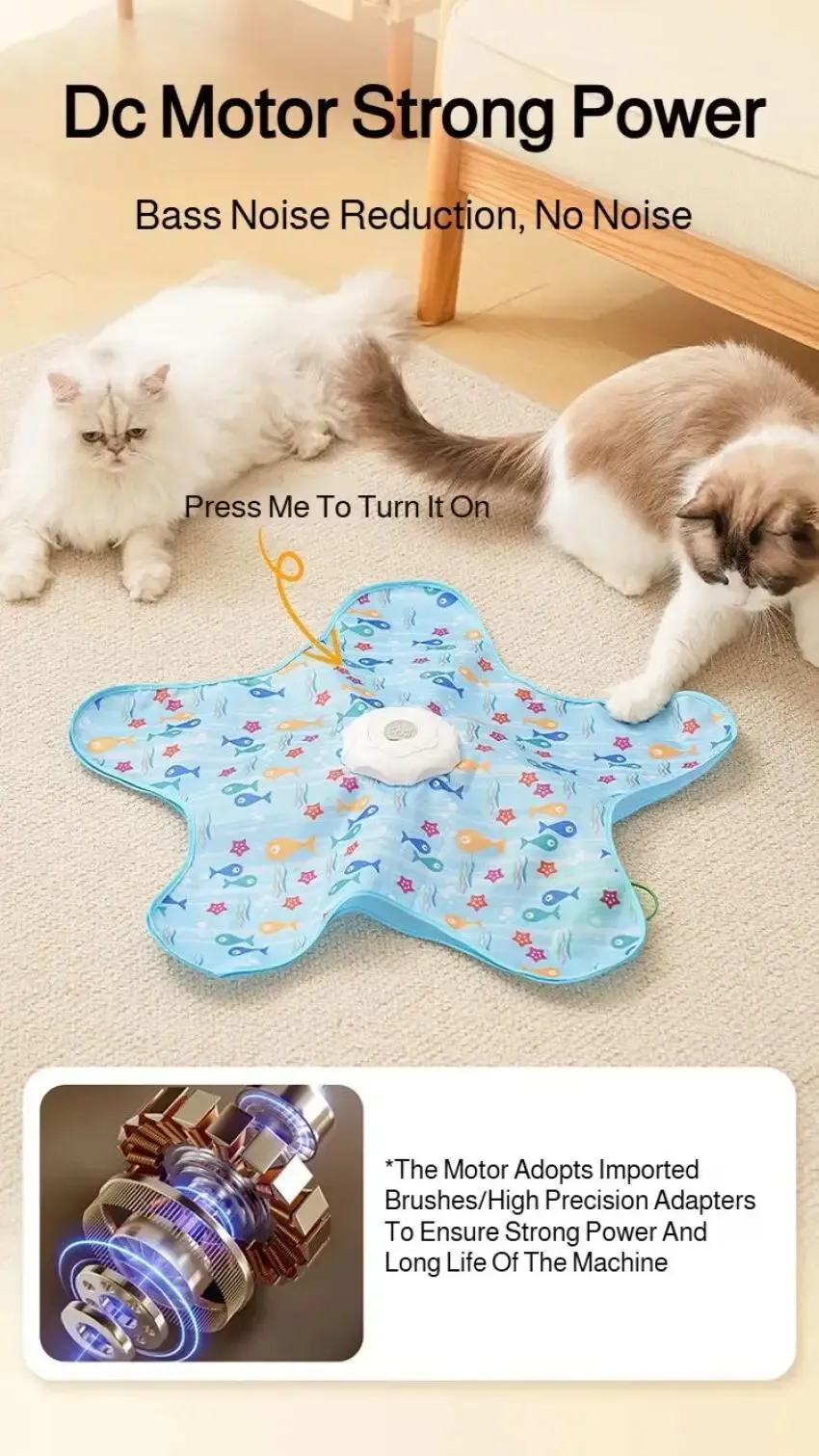 Jouet interactif pour chat, détail des finitions