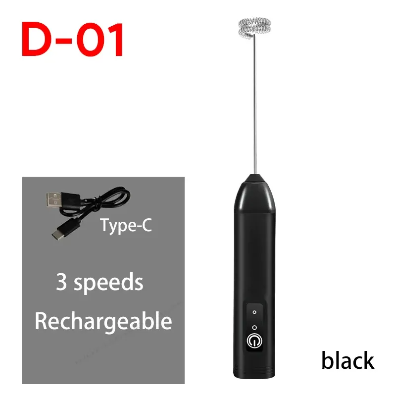 Mousseur à lait électrique chauffant et batteur à œufs sans fil rechargeable USB-C, 3 vitesses, portable 13