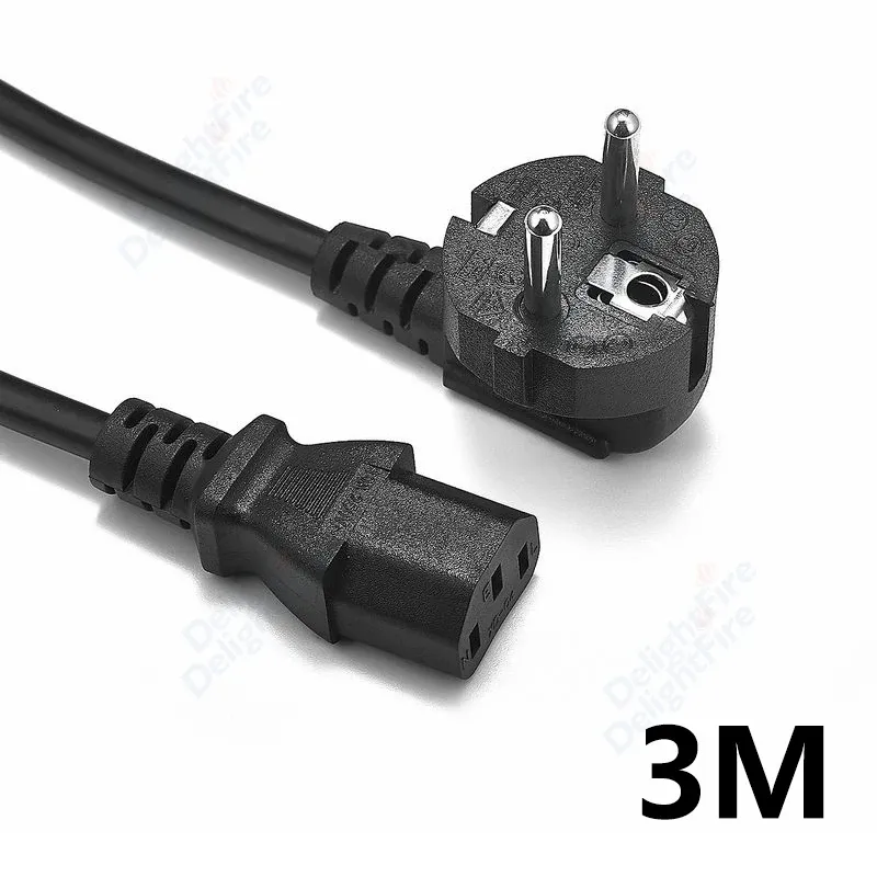 Câble d'alimentation UE, IEC C13, 1,2 m, 1,5 m, 2 m, 3 m, pour ordinateur, téléviseur LG, écran et ordinateur portable 13