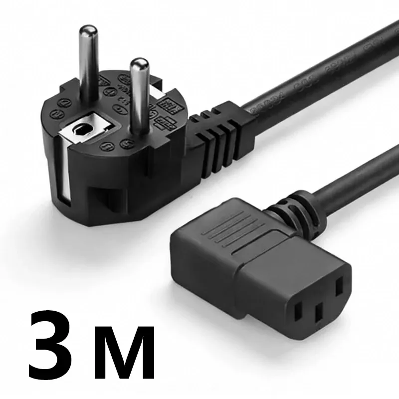 Câble d'alimentation UE, IEC C13, 1,2 m, 1,5 m, 2 m, 3 m, pour ordinateur, téléviseur LG, écran et ordinateur portable 9