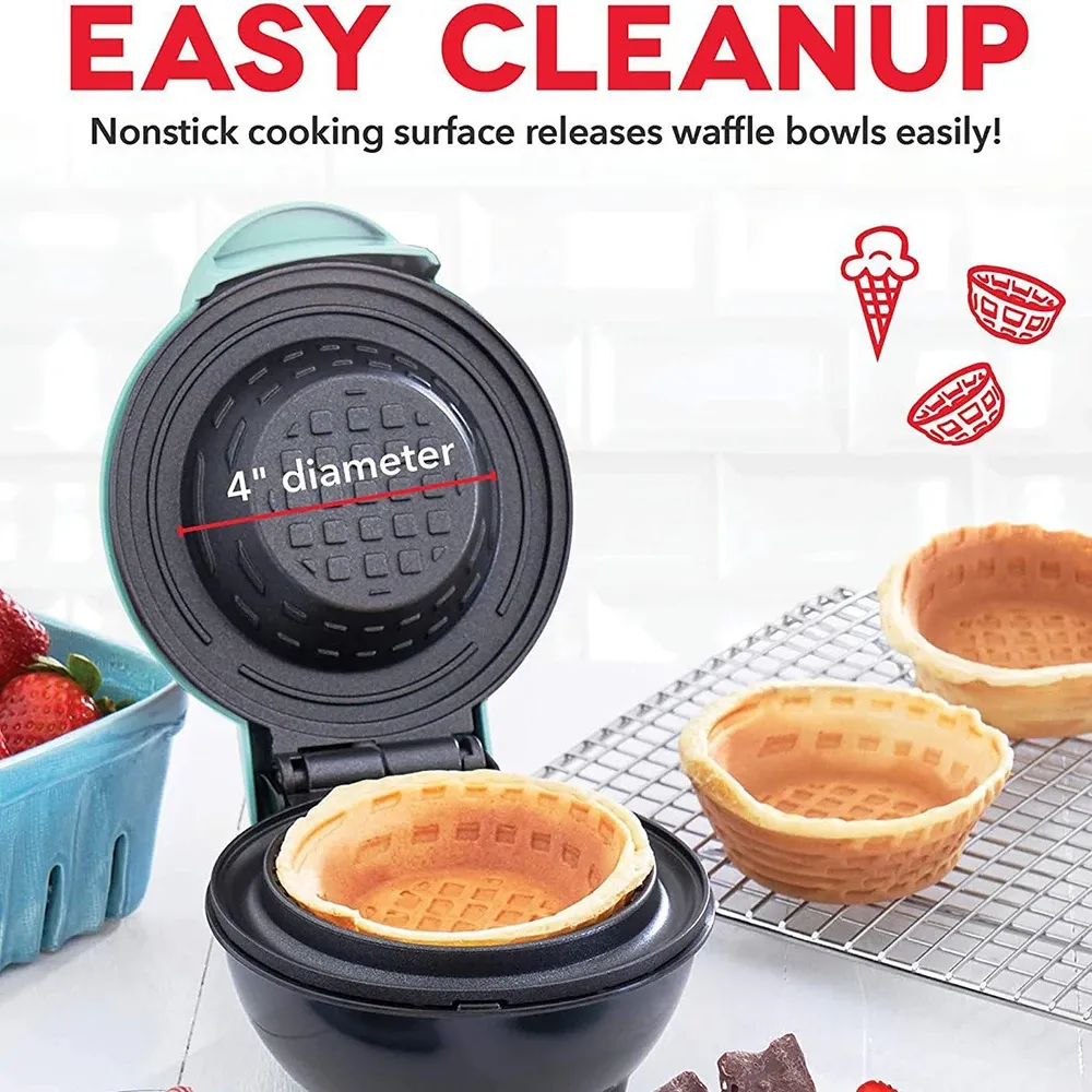 Mini gaufrier bol 110 V/220 V pour petit-déjeuner, tartes aux œufs, glaces et rouleaux d'œufs, idéal pour la cuisine maison 2