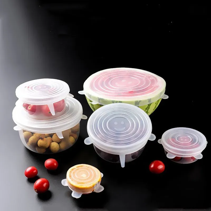 Couvercles en silicone extensibles, réutilisables et hermétiques pour conserver les aliments frais 2