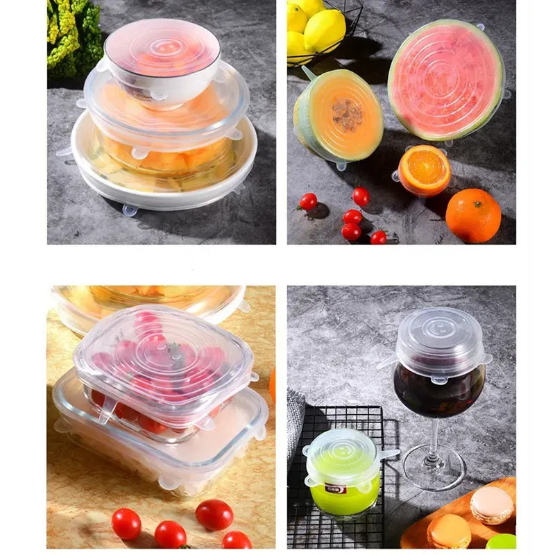 Couvercles en silicone extensibles, réutilisables et hermétiques pour conserver les aliments frais 6