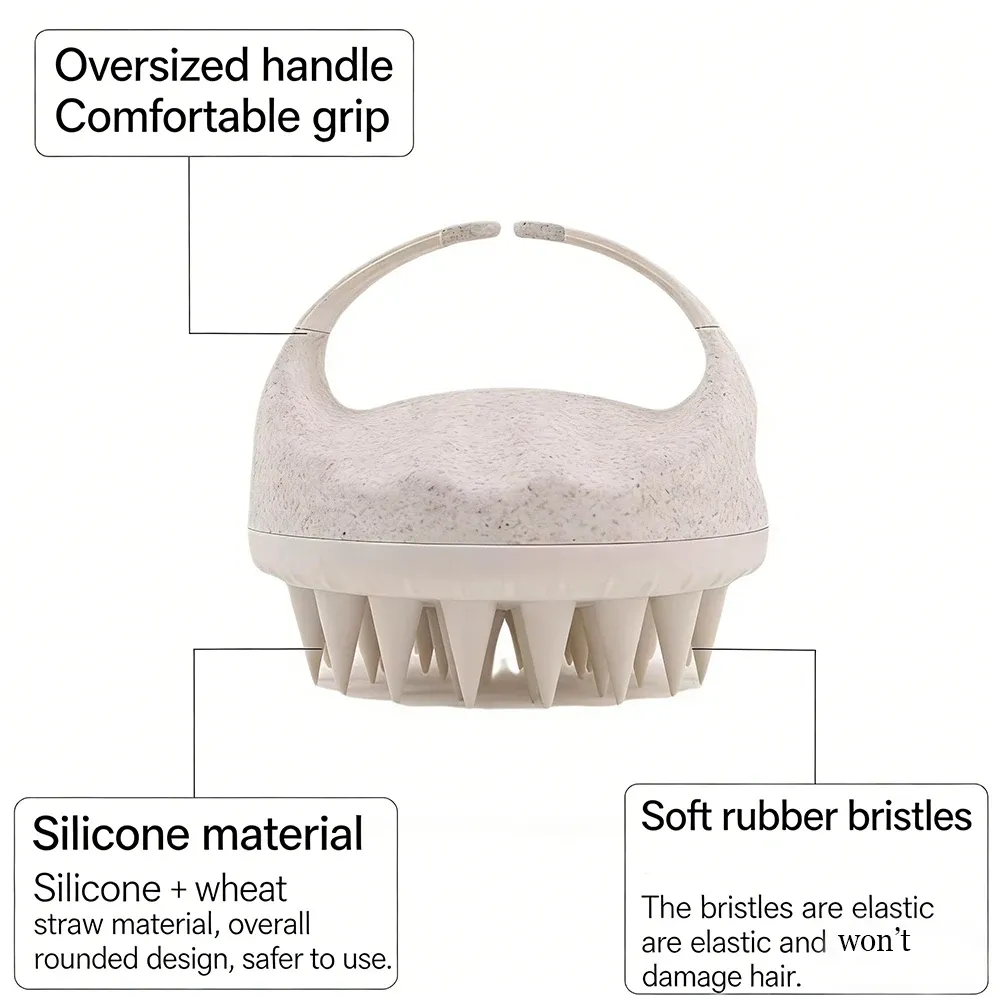 Brosse de massage du cuir chevelu en silicone, nettoyage et soin du cuir chevelu, utilisable à sec ou humide, unisexe, anti-pellicules 3