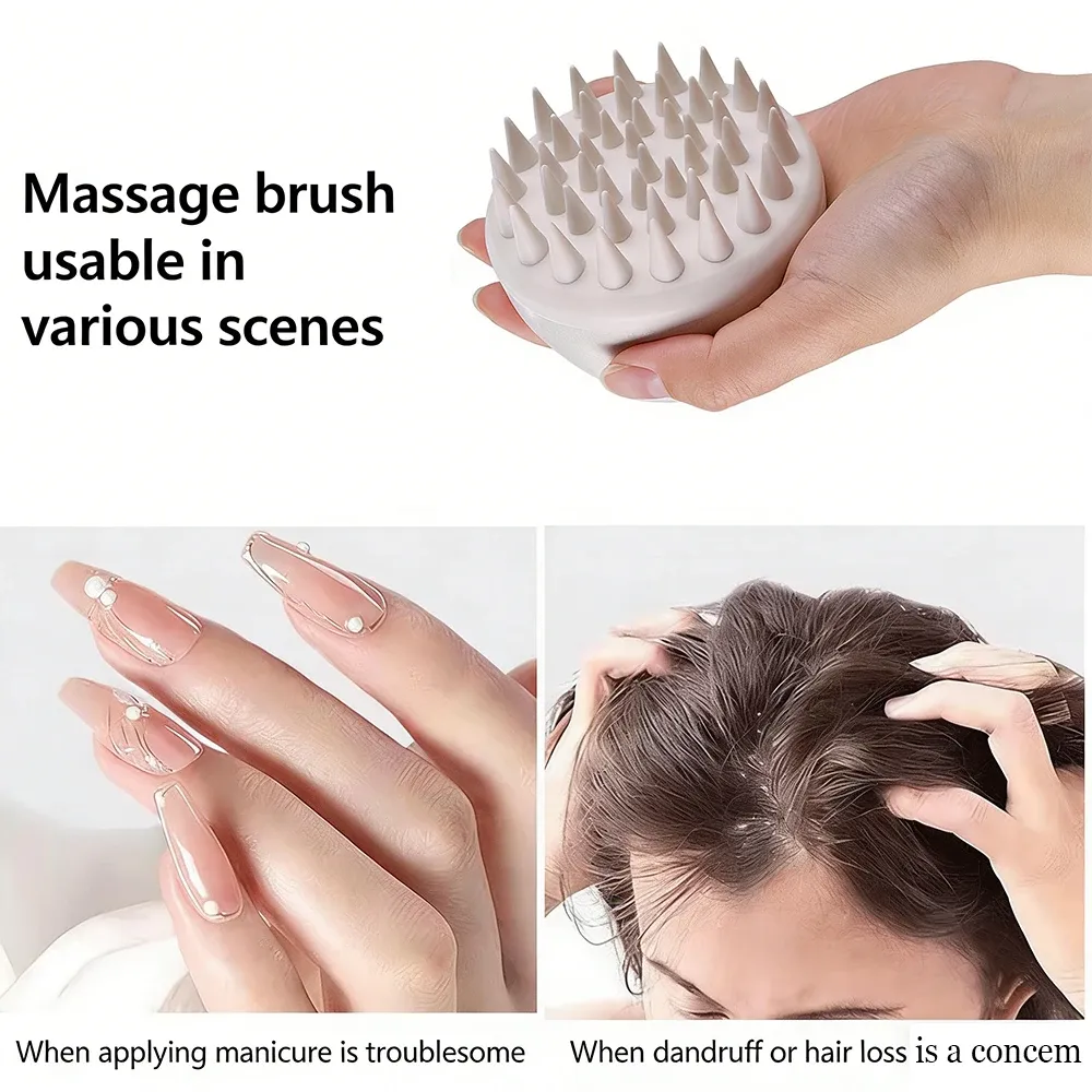 Brosse de massage du cuir chevelu en silicone, nettoyage et soin du cuir chevelu, utilisable à sec ou humide, unisexe, anti-pellicules 4