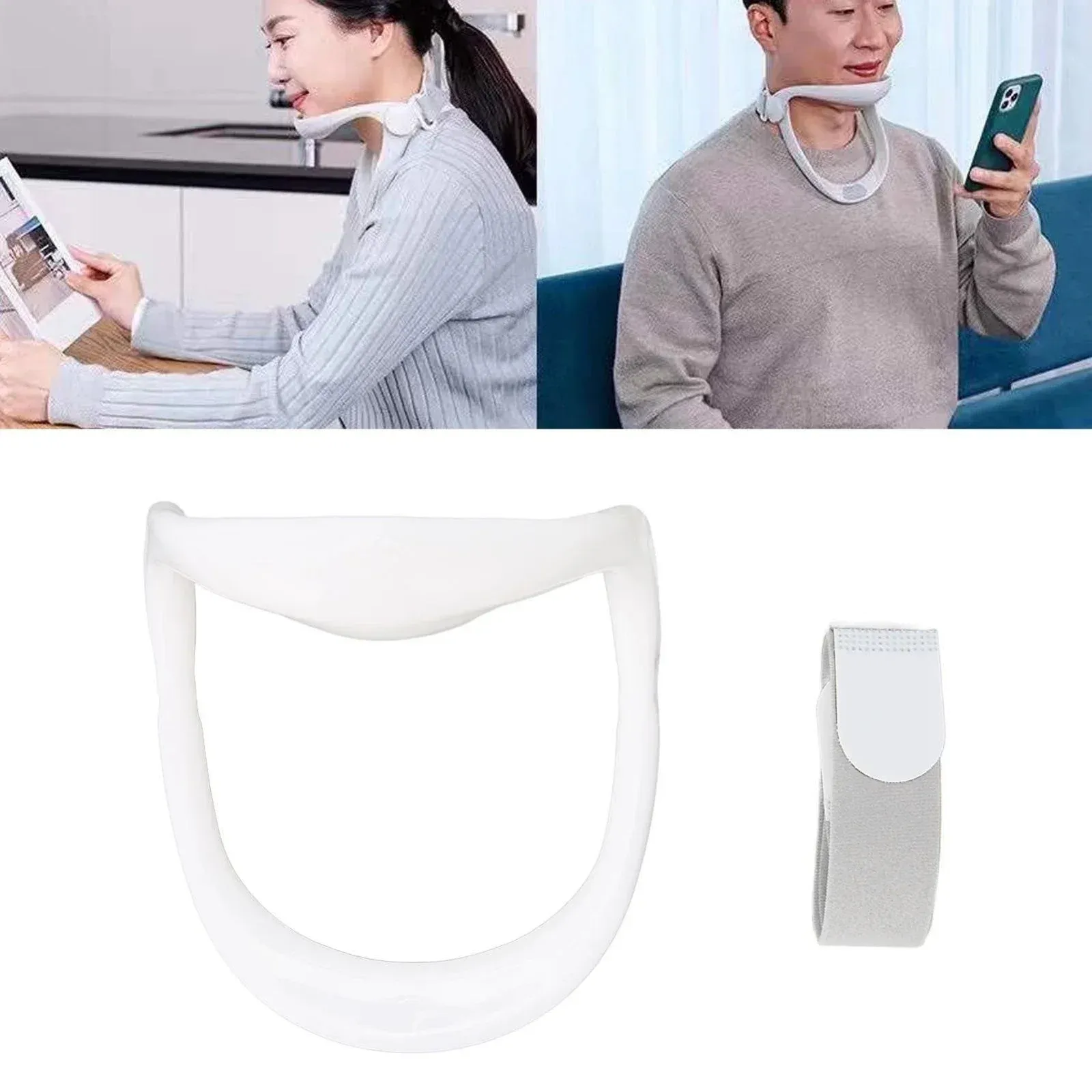 Dispositif de correction de posture réglable, appareil de traction cervicale, collier cervical de soutien pour la colonne vertébrale cervicale, aide à prévenir les douleurs au cou 2
