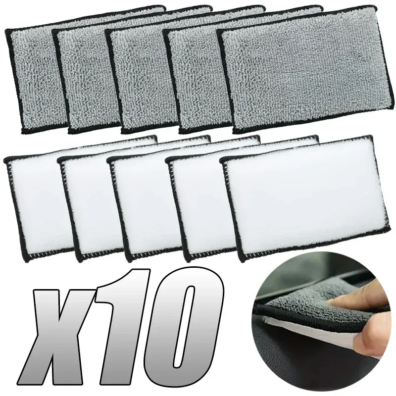 Éponge en microfibre double face pour nettoyage automobile et entretien du cuir, lot de 2 à 10 pièces - Image 1