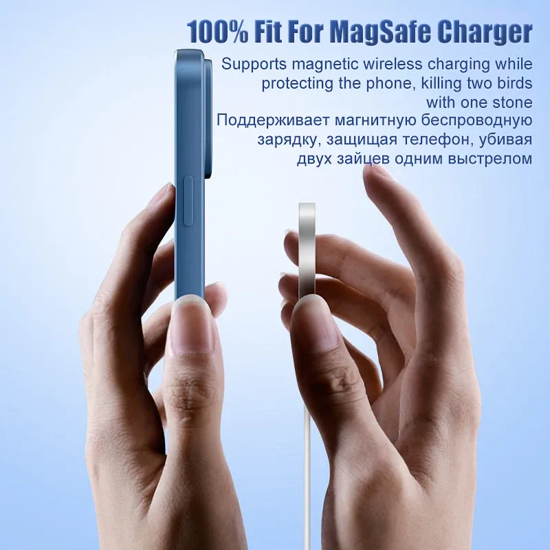 Coque magnétique MagSafe en silicone liquide pour iPhone 15, 14, 13, 12, 11, Pro Max, Mini, X, XS, 8 Plus 4