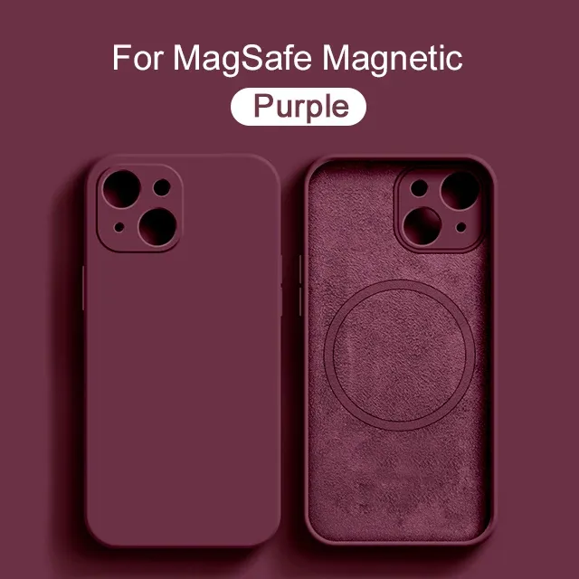 Coque magnétique MagSafe en silicone liquide pour iPhone 15, 14, 13, 12, 11, Pro Max, Mini, X, XS, 8 Plus 11