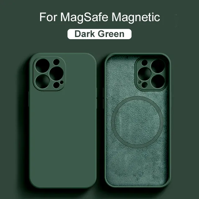 Coque magnétique MagSafe en silicone liquide pour iPhone 15, 14, 13, 12, 11, Pro Max, Mini, X, XS, 8 Plus 8