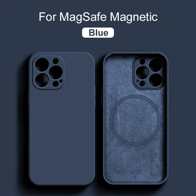 Coque magnétique MagSafe en silicone liquide pour iPhone 15, 14, 13, 12, 11, Pro Max, Mini, X, XS, 8 Plus 12