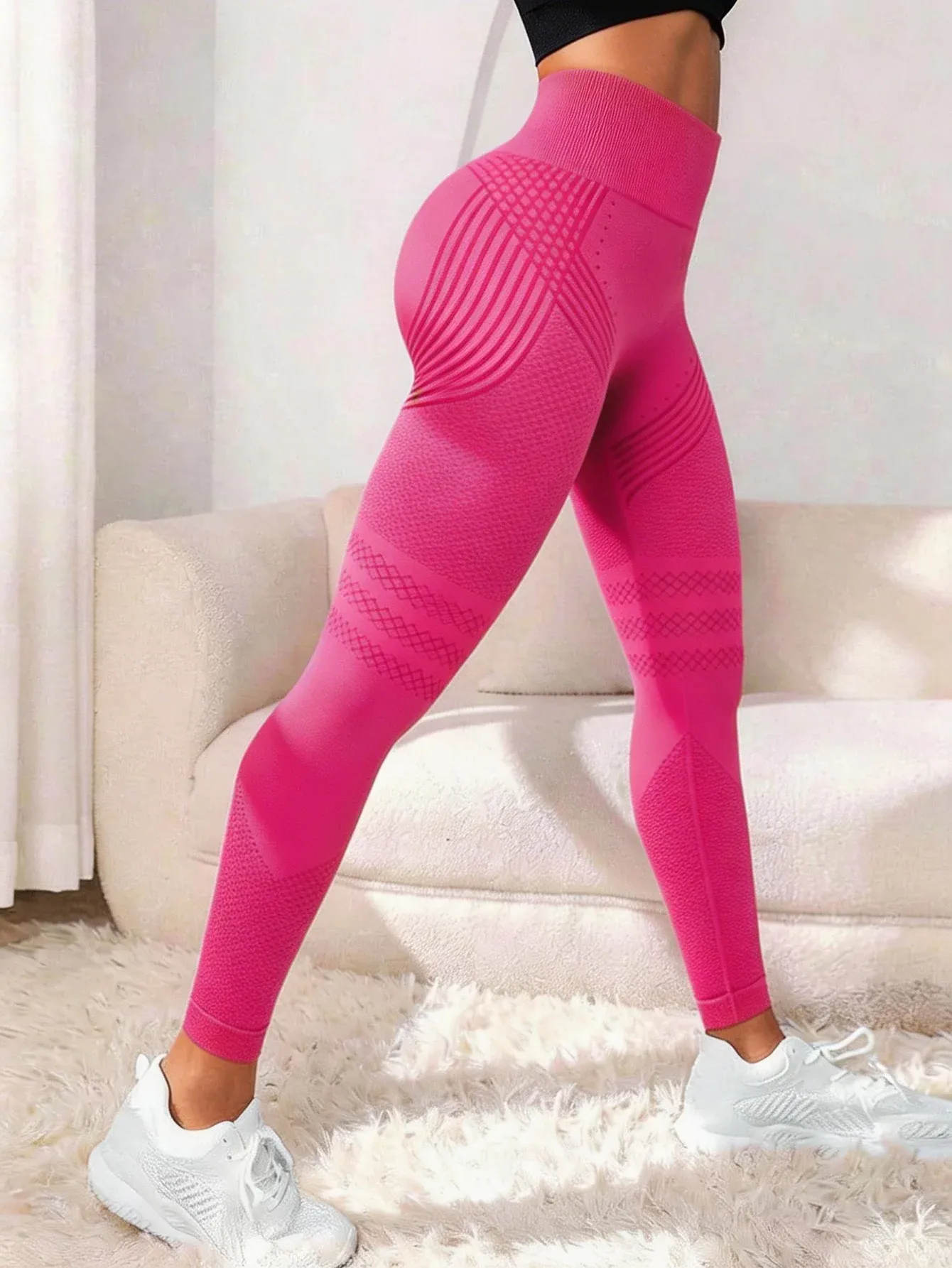 Legging 3D taille haute pour femme, effet push-up et maintien abdominal, idéal pour le fitness, l'entraînement et le yoga 5