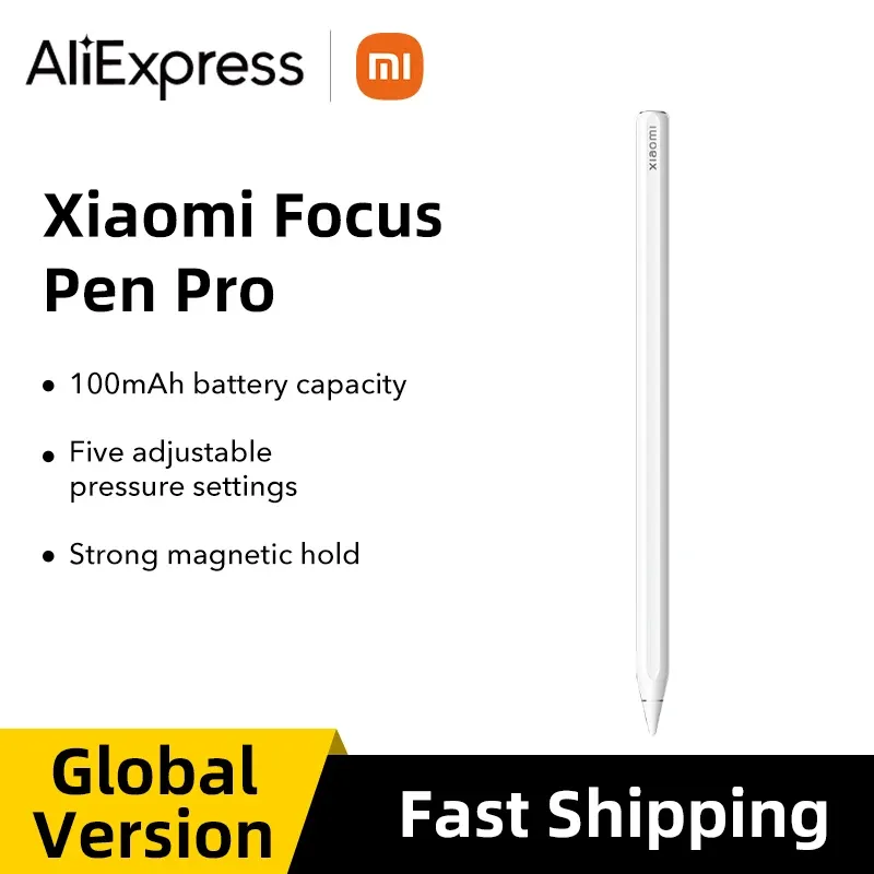 Stylet Xiaomi Focus Pen Pro, version mondiale d'origine, pour tablettes Xiaomi Pad 7/7 Pro/8/8 Pro, 17,5 g, coloris doré, avec retour haptique. - Image 1