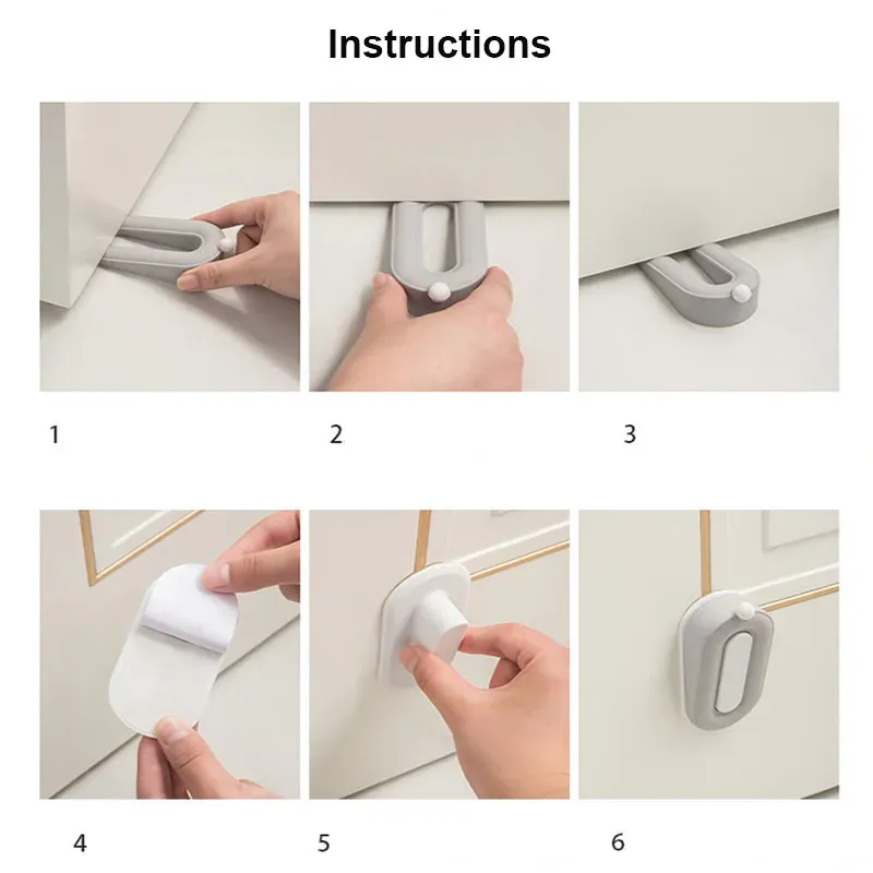 Butée de porte en silicone autoadhésive, anti-choc et silencieuse, pour maison et bureau 5