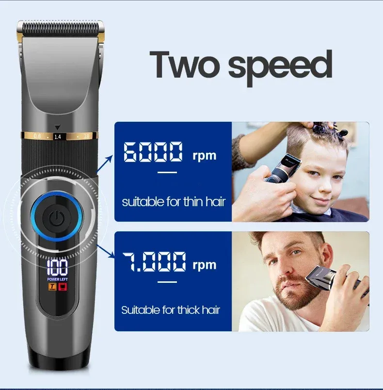 Tondeuse à cheveux électrique avec écran LED