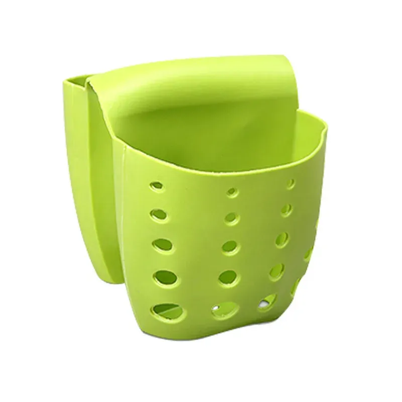 Évier de cuisine double panier organisateur à ustensiles avec porte-éponge et distributeur de savon, égouttoir suspendu 7