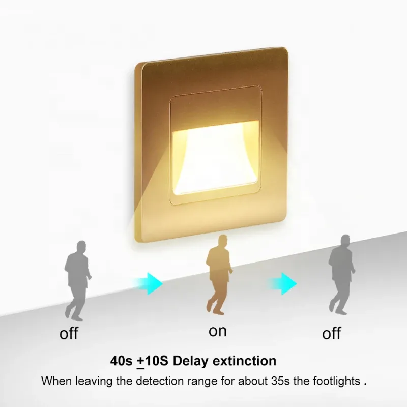 Veilleuse LED discrète installée dans un escalier