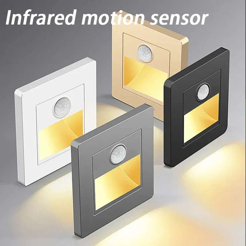Veilleuse LED à détection de mouvement installée dans un intérieur élégant