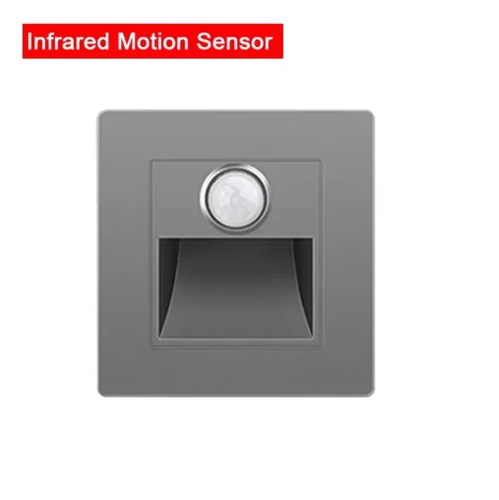 Détecteur de mouvement PIR avec capteur de lumière, lampe LED murale encastrée pour escalier et chambre à coucher, veilleuse LED, AC 110 V-220 V 13
