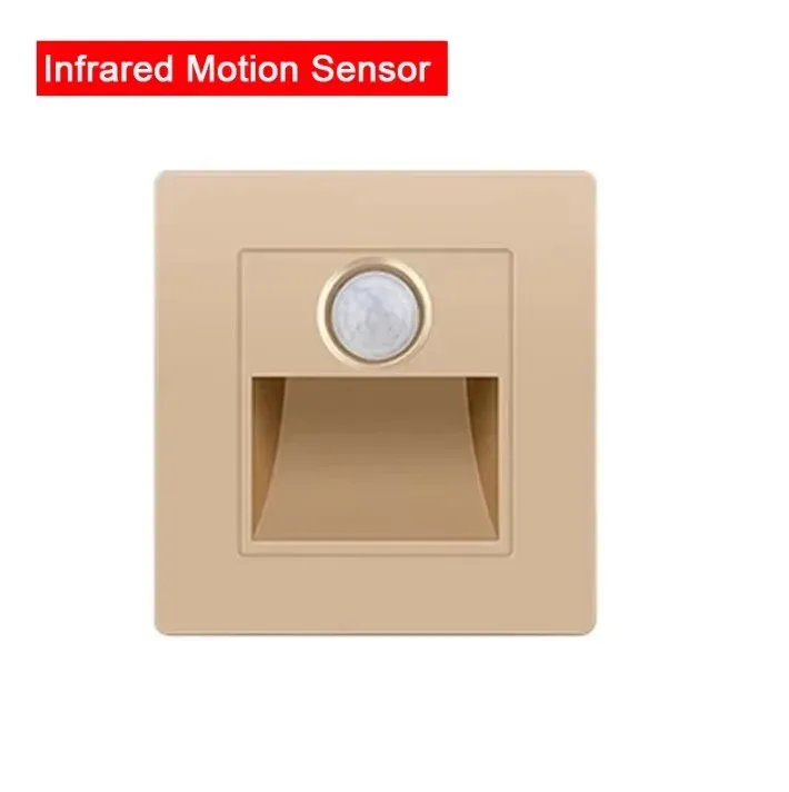 Détecteur de mouvement PIR avec capteur de lumière, lampe LED murale encastrée pour escalier et chambre à coucher, veilleuse LED, AC 110 V-220 V 9
