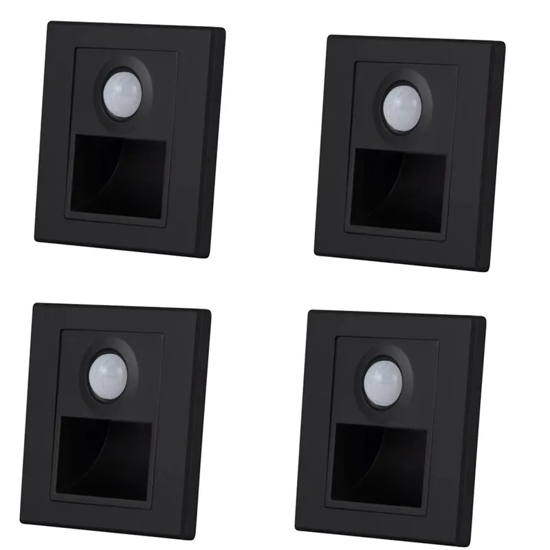 Détecteur de mouvement PIR avec capteur de lumière, lampe LED murale encastrée pour escalier et chambre à coucher, veilleuse LED, AC 110 V-220 V 19